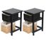 2pcs Table De Chevet Noir Shabby Chic Entierement Assemblee Avec
