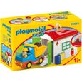 PLAYMOBIL - 70184 - PLAYMOBIL 1.2.3 - Ouvrier avec camion et garage - Matériaux mixtes - Enfant - Multicolore-0