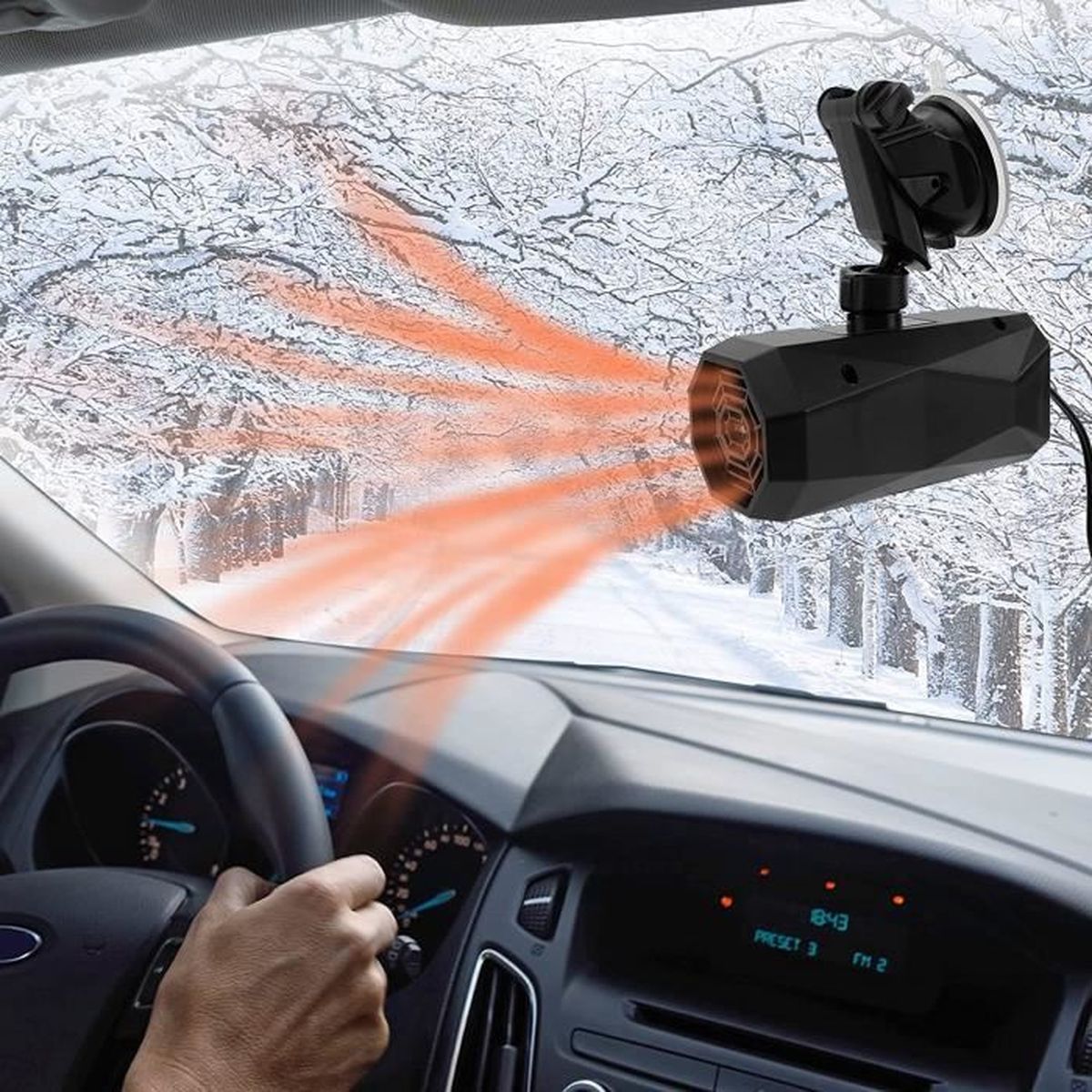 Désembueur Et Dégivreur Solaire Pour Pare-brise De Voiture – Portable, Avec Batterie – Gadget Voiture Hiver