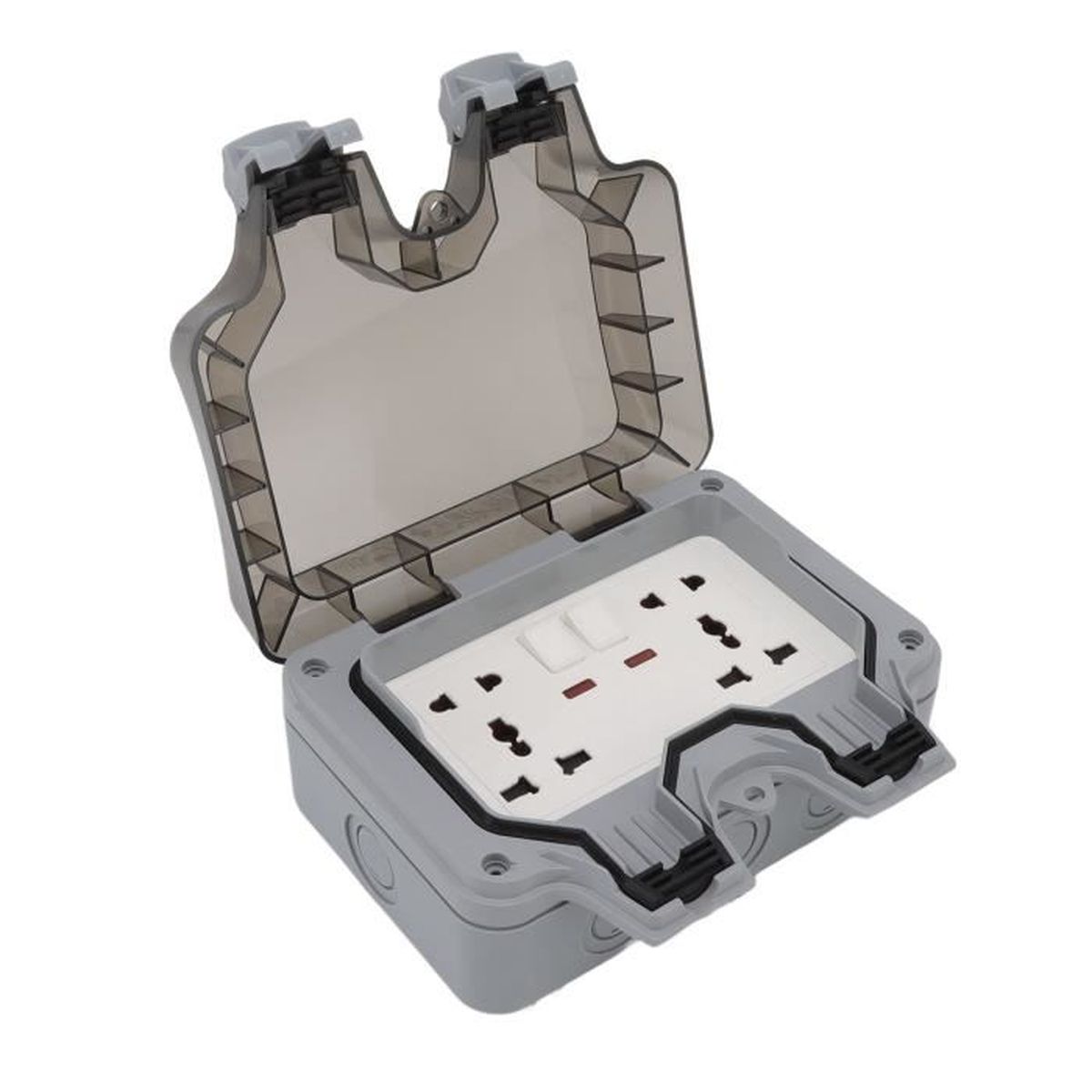 Prise Extérieure étanche IP66 Avec Couvercle - 250V 16A - Pour Jardin, Garage, Pièces Humides - Installation Facile