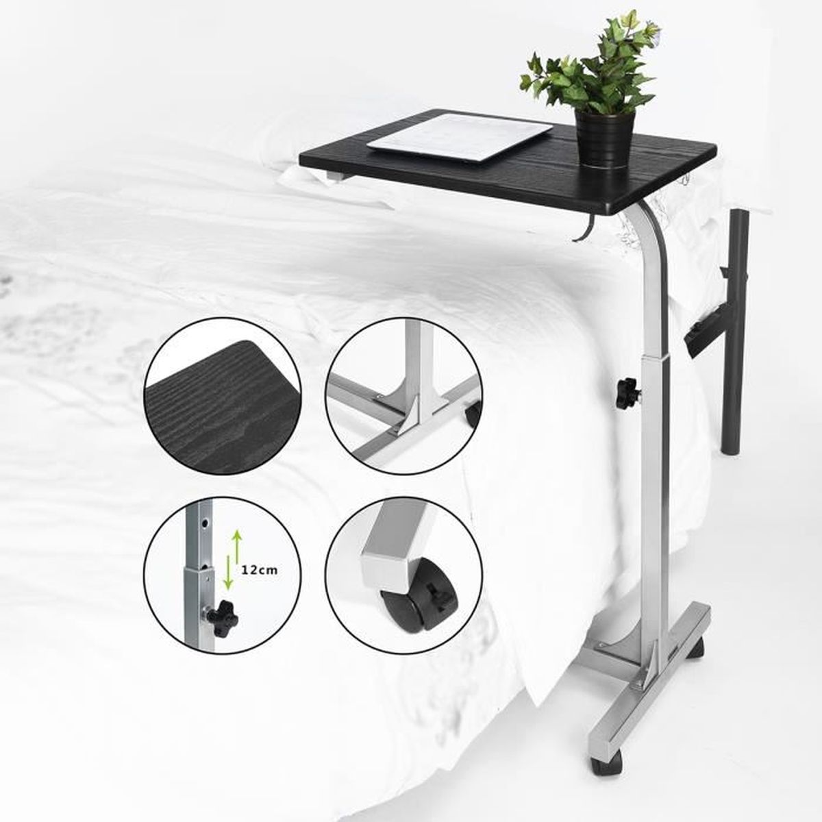 Table De Lit Pour Ordinateur Portable A Roulettes Canape Table De