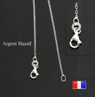 ASCALIDO fine chaine longue 60cm homme en argent massif rhodié idéale pour pendentif maille forçat