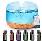 TANBABY Diffuseur d'Huiles Essentielles 500ml Lumière LED 7 Couleurs Minuterie Humidificateur d'Air Ultrasonique avec 6 Huiles Essentielles