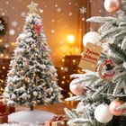 KOTEZU Sapin de Noël Lumineux LED 210 cm Artificiel Floqué Neige en PE et PVC - Feuillage automatique - Décoration de Noël - Blanc