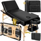 Table de massage - TECTAKE - Table de soin SOMWANG portable 3 zones avec sac de transport 218 x 102 x 65 - 90 cm - Noir