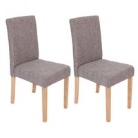 Lot de 2 chaises de salle à manger en tissu gris pieds clairs - CDS04018 - Contemporain - Bois massif