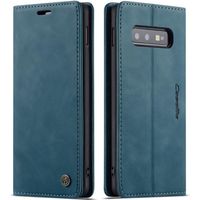 Coque Samsung S10e Carte Fermeture Magnétique Clapet Folio Étui Protection Housse en Cuir  Portefeuille-Young Rich bleu