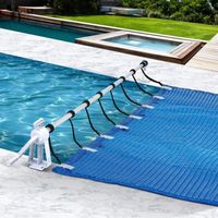 Aufun Enrouleur de bache, système d'enroulement en aluminium pour bâches et couvertures solaires et de piscine, (1,05 m - 6,15 m)
