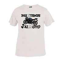 Tee-shirt enfant Le Petit Motard 'Pas le temps j'ai moto' - Blanc - Motocross - Manches courtes