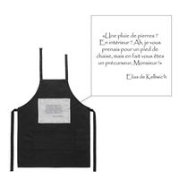 Tablier noir de cuisine barbecue Elias Puie de pierre citation Kaamelott