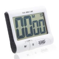 TD® Minuteur Digital Blanc Multifonctionnel/ Minuterie cuisine Grand écran, Rappel électronique compte à rebours (99 min 59 sec) 