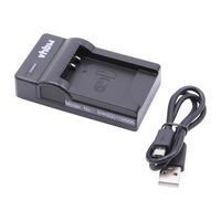 vhbw Chargeur USB de batterie compatible avec Olympus VG110, VG120, VG130, VG150, VG160, X940 batterie appareil photo digital, DSLR,