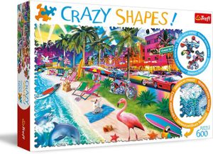 PUZZLE Crazy Shapes: Plage de Miami-600 pièces Formes fol