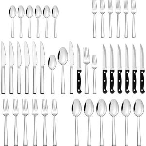 Ensemble de Couverts Ménagère 36 Pièces en Acier Inoxydable Pour 6 Personnes,Va Au Lave-Vaisselle,Avec Boîte-cadeau