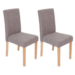 CHAISE Lot de 2 chaises de salle à manger en tissu gris p
