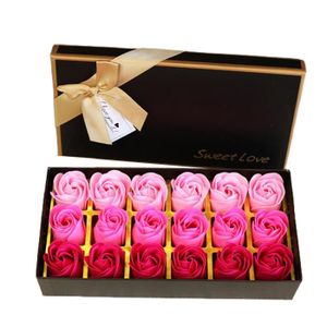 FLEUR ARTIFICIELLE FLEUR-PLANTE ARTIFICIELLE - FLEUR SECHEE Savon Flowers 18pcs  boîte Texture délicate Beau style-Pink4