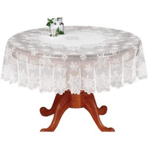 Inmerget Élégante nappe en dentelle blanche pour table basse pour mariage fête maison cuisine salon décoration de table rectangulaire 110 x 160 cm