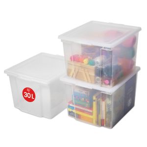 Boîte Rangement 60L Avec Roues & Poignées Clip - Lot De 4 | Stockage Maison Garage Déménagement Organisation - 4