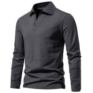 T-shirt Homme à Manches Longues - Col V Décontracté, Matière Respirante - Coupe Confortable Pour Le Sport Et Le Quotidien