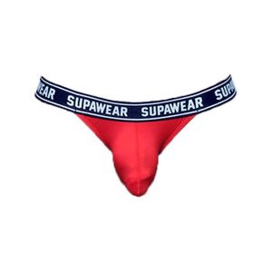 STRING - TANGA Supawear - Sous-vêtement Hommes - Strings Homme - WOW Thong Red - Rouge - 1 x