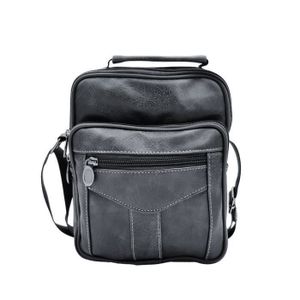 Sacoche Bandoulière Homme En Tissu Oxford - Noir - 18.5x14x5 Cm - Fermeture éclair