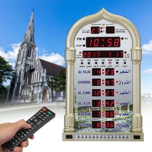HORLOGE - PENDULE TEMPSA Mosquée Horloge Murale Azan Al-Harameen Ramadan Eglise Prière Réveil Calendrier EU Plug