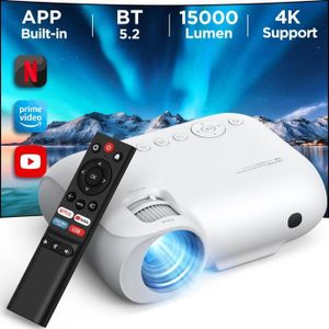 Vidéoprojecteur App Intégrés Vidéoprojecteur Portable Wifi Bluetooth - 15000Lumen Projecteur 4K, Full Hd 1080P Natif, Y9 Retroprojecteur Comp[u51]