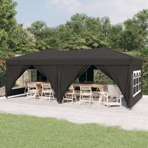 TONNELLE - BARNUM Tente de réception pliable avec parois Anthracite 3x6 m