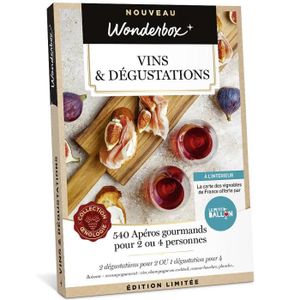 COFFRET OENOLOGIE Wonderbox - Coffret Cadeau - Gastronomie - Vins Et Dégustations - 2 Dégustations pour 2 Ou 1 Dégustation pour 4