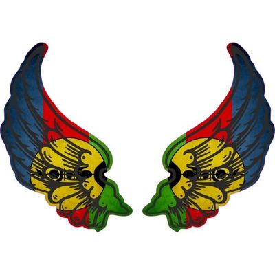 Autocollant Sticker Ailes Motard Drapeau Cabo Verde - Vinyle Résistant 10x14 Cm - Décoration Moto - 11