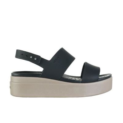 Sandales Femme CROCS Brooklyn Low Wedge Noir Talon Compens