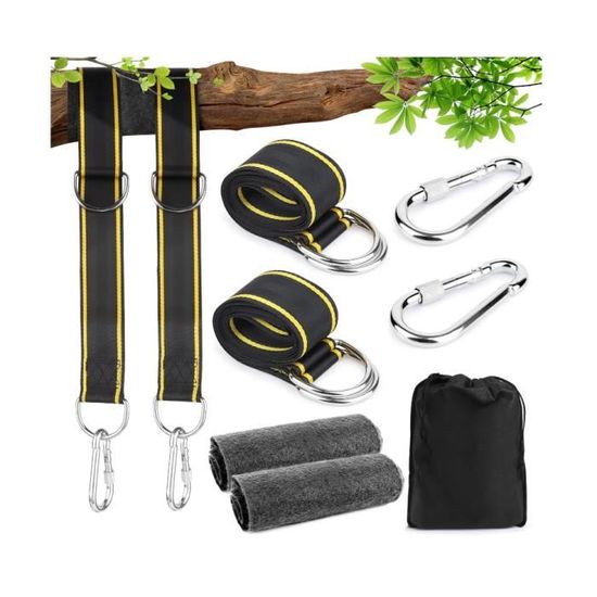 Kit De Fixation Pour Hamac Ou Balançoire - Sangles Et Mousquetons Inclus - KIMIGO