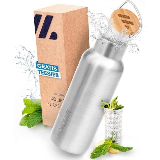Gourde Isotherme Inox 17 Oz - Blanche - BPA Free - Petite Bosse Sur Le Couvercle (NEUVE)