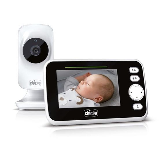 Ecoute bébé vidéo Deluxe - CHICCO - Babyphone - Numérique - Batterie - Vision nocturne infrarouge