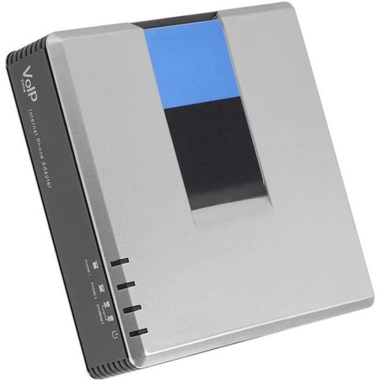 Adaptateur SIP VoIP 2 Ports - Transforme Ton Téléphone Fixe En Téléphone Internet Pour Appels Longue Distance économiques, Prise UE Incluse