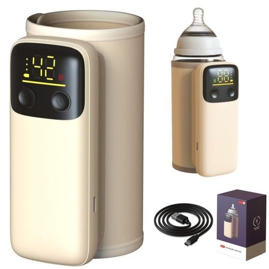 Chauffe Biberon Portable, Chauffe-biberon Sans Fil USB, Écran