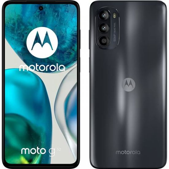 Smartphone Motorola Moto G52 - Gris - 6 po - Trois modules photo - Double SIM hybride - Android 12 - 128 Go