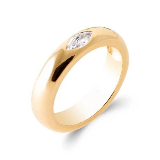 Bague Alliance En Zirconium Plaqué Or 18 Carats - Tailles 46 à 70 - Neuf Avec étiquettes