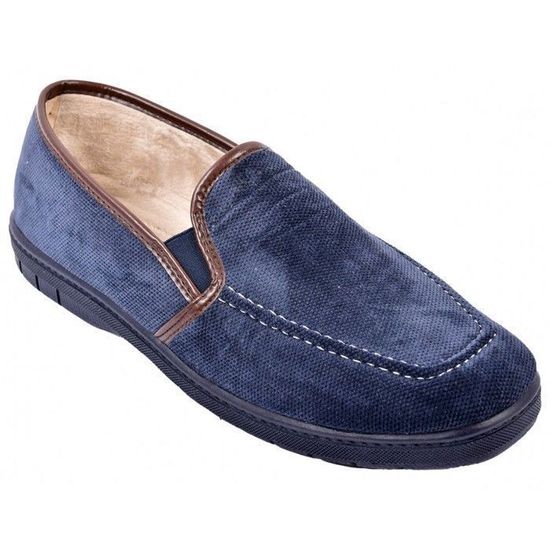 OZABI Pantofole Charentaise Uomo MU9986 Marrone - Modello Con Elastico E Suola Rigida - Taglia 46 EU