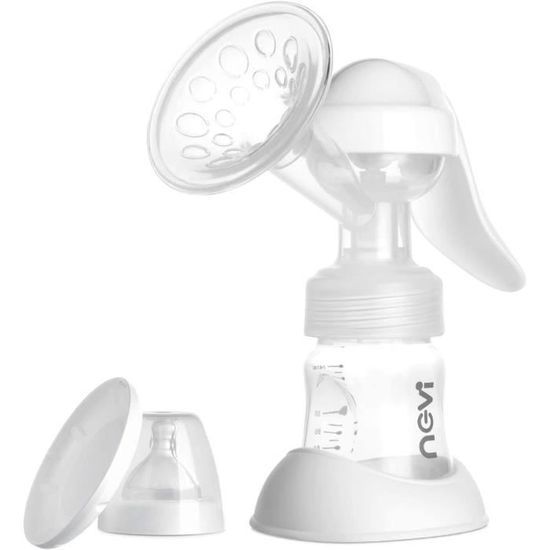 Tire-lait Manuel Portable - Pompe à Lait Maternel Compacte, Sans BPA, Design Ergonomique Papillon, Facile à Nettoyer - Avec Biberon Et Tétine - 7