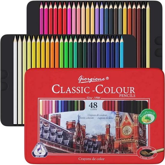 48 Coffret Crayon de Couleur, Dessin Professionnel Fournitures