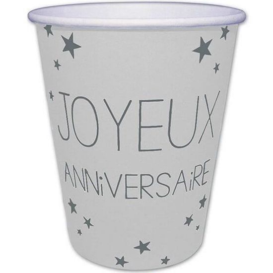 Gobelet Joyeux Anniversaire Blanc X6 R Gb25cl Matiere Carton Cdiscount Maison Gobelet Joyeux Anniversaire Blanc X6 R Gb25cl Matiere Carton Cdiscount Maison
