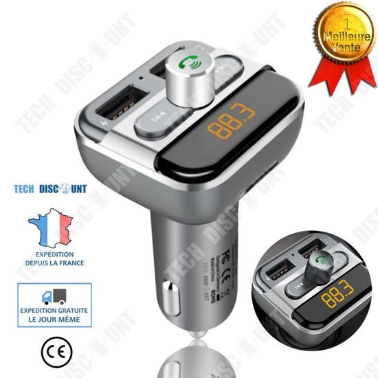 TD® Récepteur bluetooth de voiture jack USB audio kit mains libres