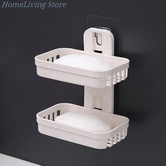 4 Boîtes à Savon à Double Couche Avec Couvercle Et égouttoir - Pour évier Salle De Bain Et Cuisine - 5