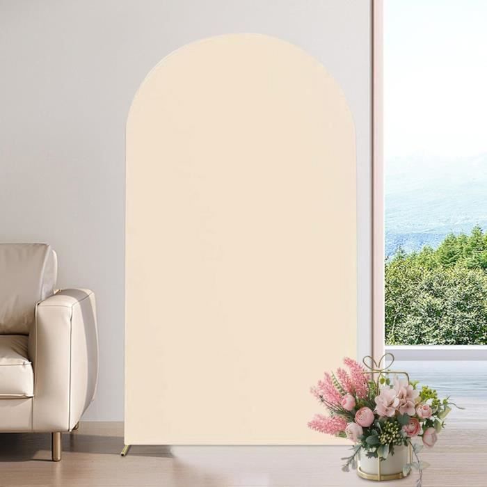 Housse Arche Mariage Blanche 100x200cm - Toile De Fond Double Face élasthanne | Pour Cérémonie, Fête