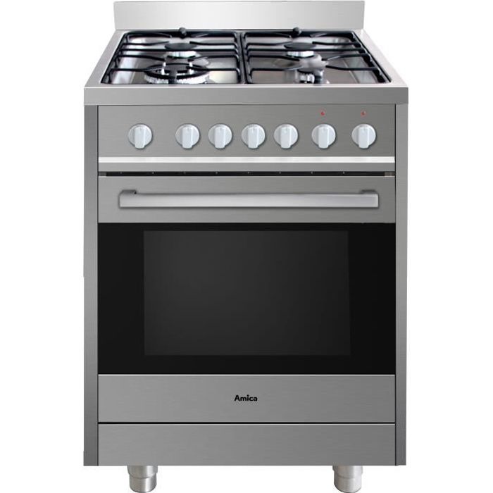 AMICA ACMP2005SX Cuisiniere Mixte 60X60 Cm Sur Pieds Inox