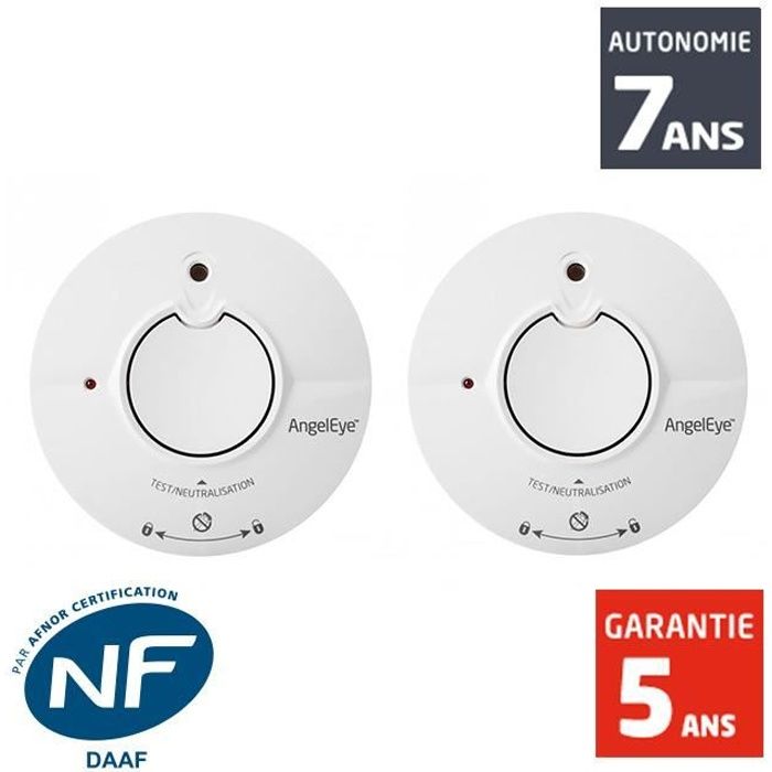 Angeleye - Détecteur de fumée NF Angeleye INGENIOUS DUO ST-AE625-FR - Autonomie 5 ans -