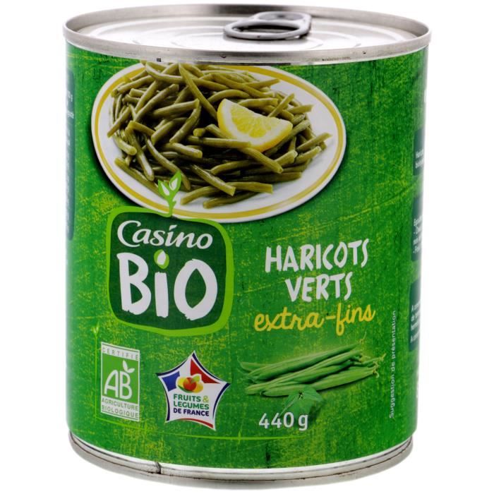 CASINO Haricots Vert en Boite Bio - 440G