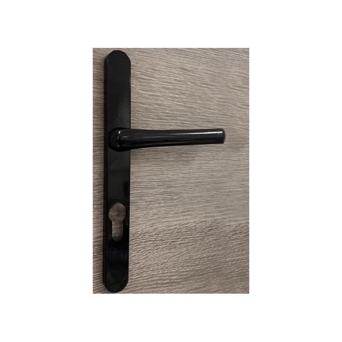 Poignées de porte aluminium noir ensemble SYMPHONY 9005 trou cylindre i 230/24 mm alu revetu noir saillie réduite