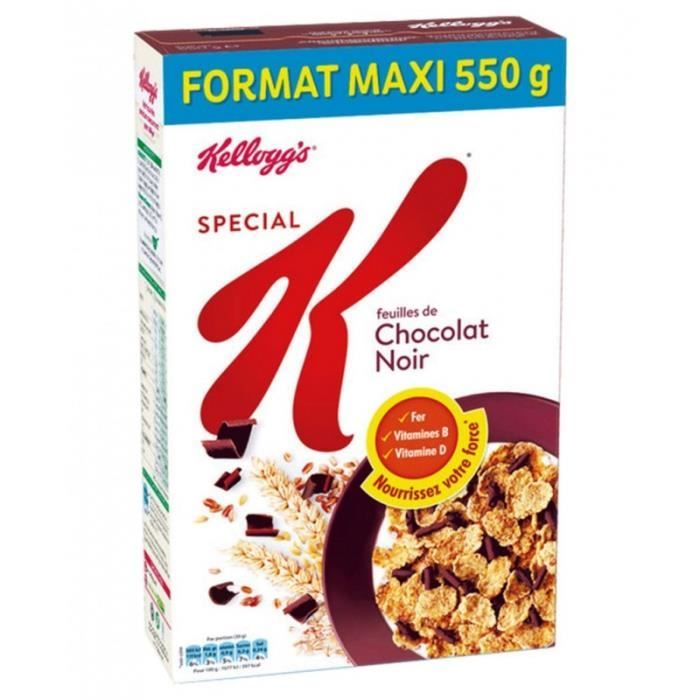 Kellogg’s Spécial K Chocolat Noir Format Maxi 550g (lot de 3)